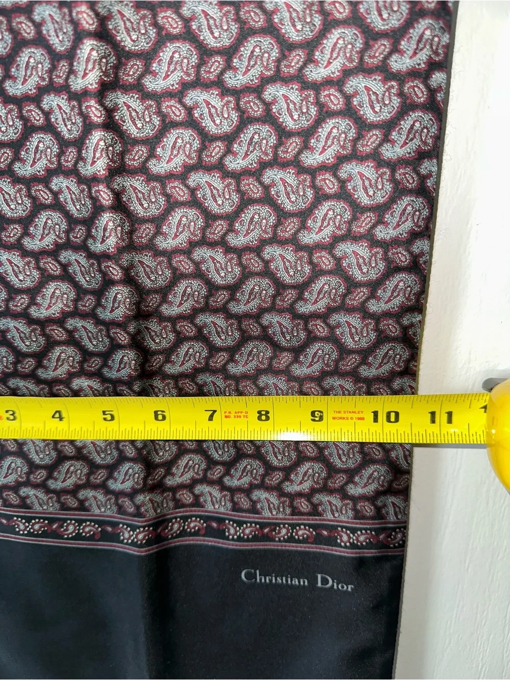 Rare Vintage Christian Dior Monsieur SILK Wool motif print navy dark Scarf 54”